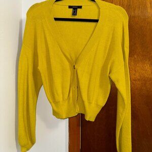Yellow V Neck Cardigan